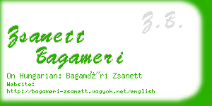 zsanett bagameri business card